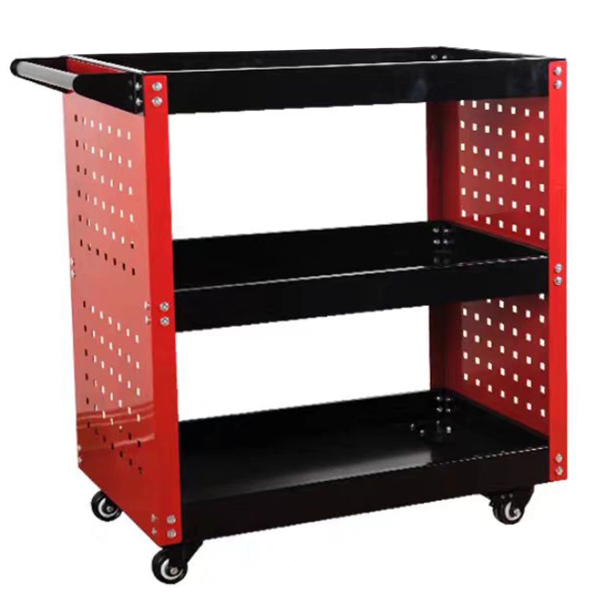 High Quality 3-Tier Cold Rolled Steel Rolling Tool Cart Multi-Purpose Sturdy OEM Customizable Widely Used In ODM Workshops