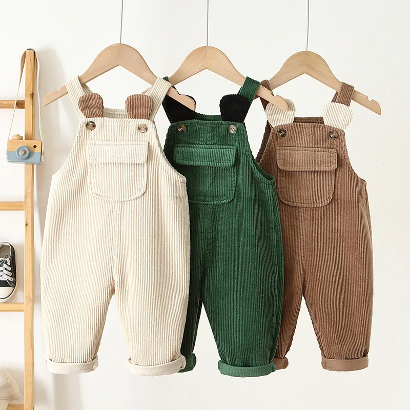 Lawadka 9-36M Baby Pants Thick Warm Corduroy Jumpsuit For Baby Fashion Toddler's Overalls Girls Boys Casual Playsuit Trousers