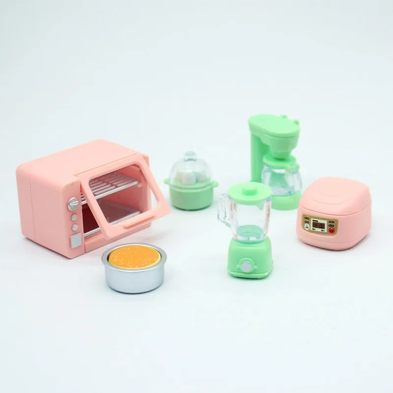 Dollhouse Mini Kitchen Furniture Set Oven Rice Cooker Tiny Model Pocket Scene Accessories