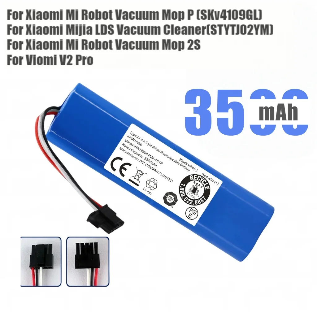 

Аккумулятор 3500 мАч для Xiaomi Mop Pro/2S/2 Pro/Pro 2+3D Viomi V3/V2 Pro Max Conga 3290-3890 STYTJ02YM XMSTJQR2S