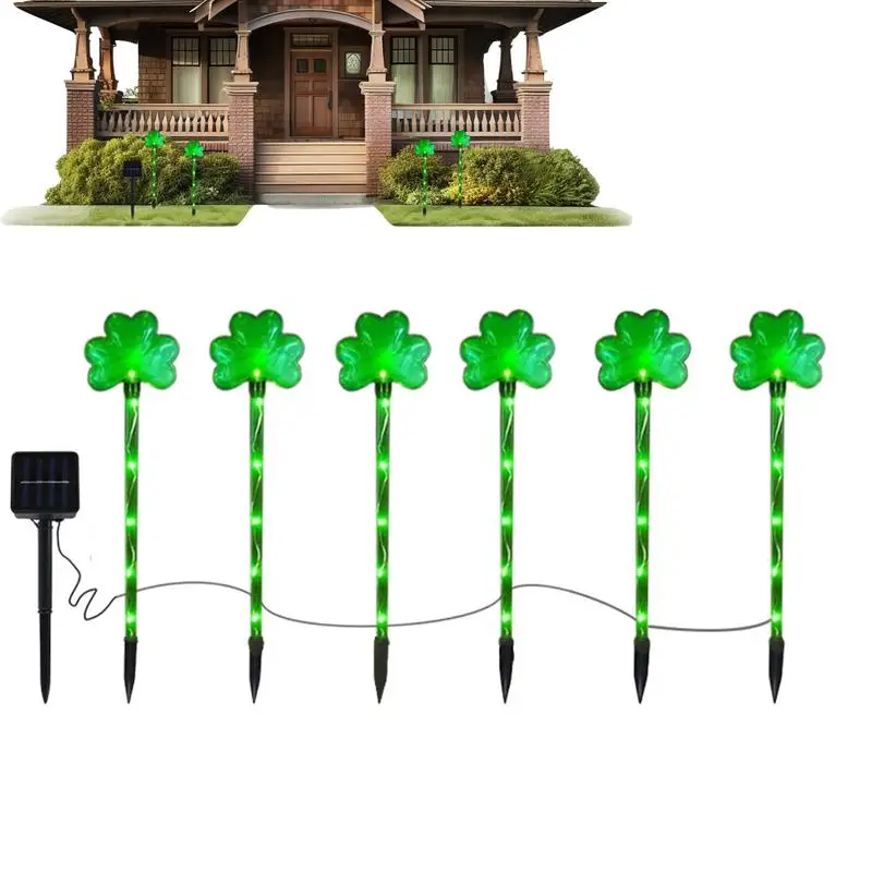 

Solar St Patricks Day Lights Stake Garden Lights Shamrock Garden Decor Yard Art St Patricks Day Decorations Lucky Sign Green