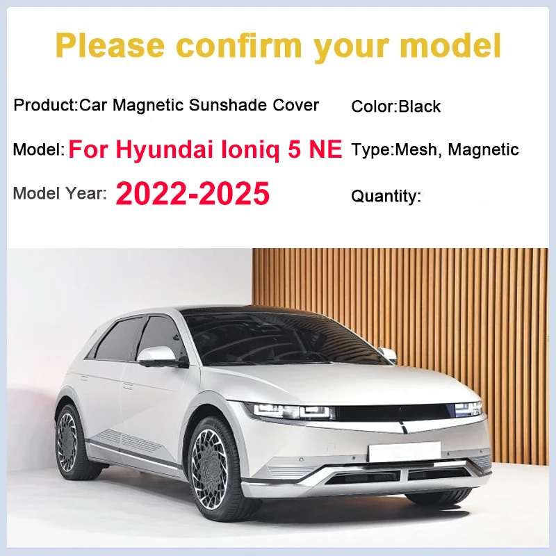 

Магнитные сетчатые солнцезащитные шторки для Hyundai Ioniq 5 N Line, аксессуары 2025 NE 2022 2023 2024, защита от УФ-излучения, автозапчасти