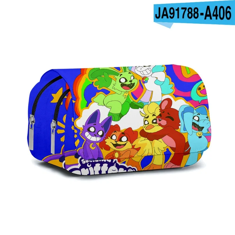 Smiling Critters astucci per matite Cartoon Anime Double Terylene Pen Bags gioco Fashion Pencil Bag forniture scolastiche regalo di compleanno per