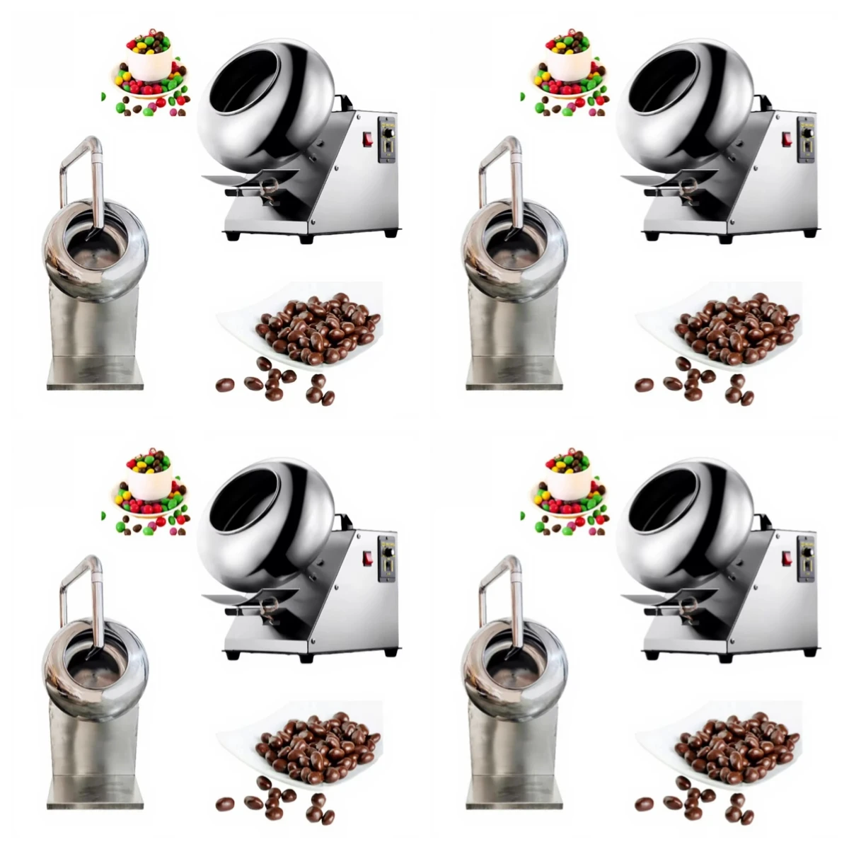 Chocolate Glazing Machine Almond Nut Film Coater Peanut Sugar Coating Machine