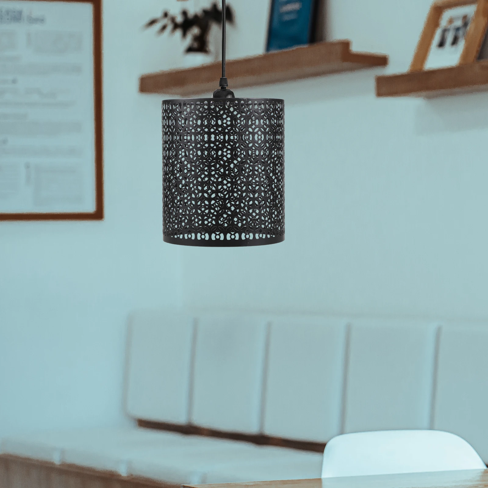 

Cylindrical Lamp Shade Hollow Out Metal Iron Cover For Home Bar Hotel Decorative Hanging Pendant Ceiling Light Shade Reusable
