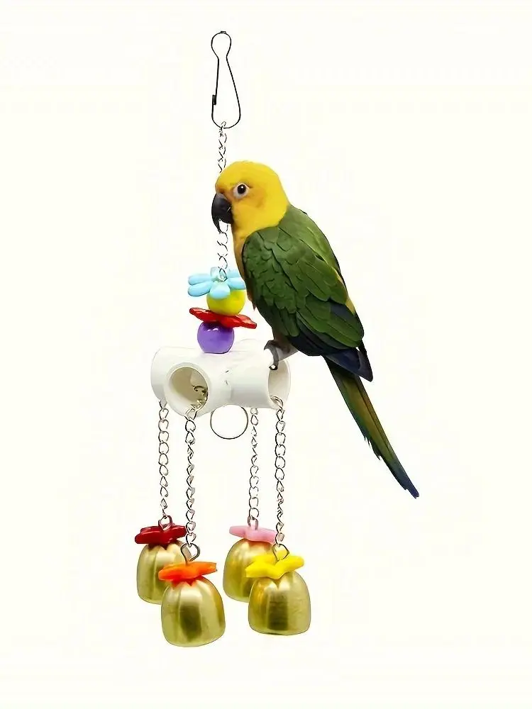 1 Set Vogelkäfig-Glocken, Dekorationsanhänger für Vogelkäfige, Papageien-Glockenspielzeug – Detail 1