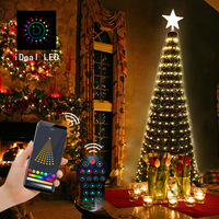 Christmas Tree Toppers Lights iDeal LED Application Controls DIY RGB Christmas Waterfall Bluetooth Light String Home Yard Decor