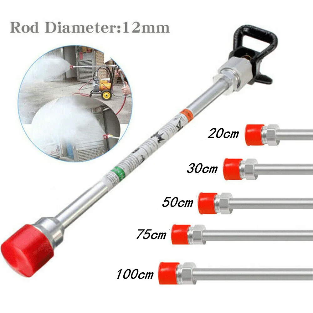 Pistola de pulverização haste extensão da cabeça de aço inoxidável 30/50/75/100cm pistola de pulverização sem ar haste de extensão