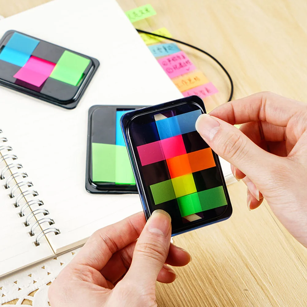 

6boxes Pet Notes Eye-Catching Colors Removable Adhesive Great Highlighting Flagging Notes Pages Documents Neon Tabs