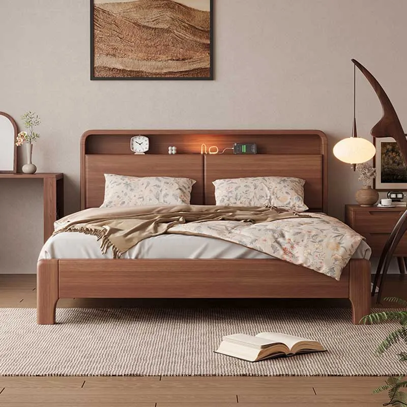 

Wood Storage Double Bed Nordic Pretty Unique Comferter Luxury Queen Bed King Modern Cama Box Casal Bedroom Set Furniture Queen