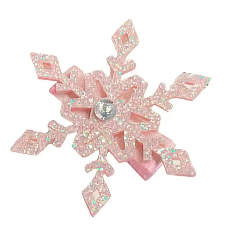 652F مشبك شعر كريستال ندفة الثلج Blingbling بريق كريستال مشبك عيد الميلاد للسيدة