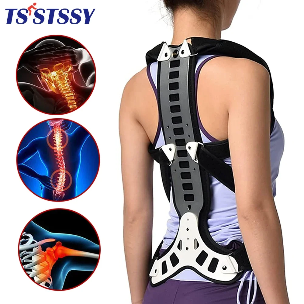 Back Corrector Posture Men Women Full Back Brace Lumbar Support Straightener for Improve and Neck, Back, Shoulder Pain Relieve