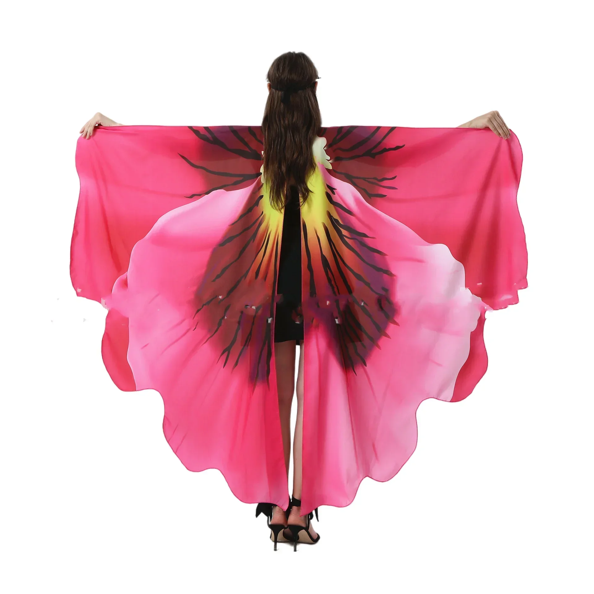 

Women Monarch Butterfly Wings Costume Flower Large Cape Fairy Ladies Shawl Dancing Festival Outfit Angel Wings Mask Headband