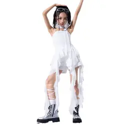 Girls Group Jazz Dance Set Summer Sweet Cool Dopamine Children Model T-Stage Fashion Show Outfits for Kids Performances Costumes