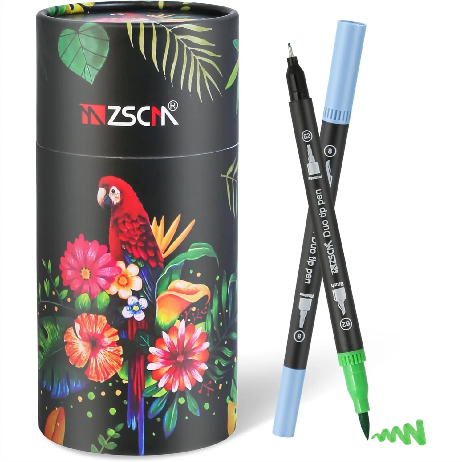 

48 Colors Markers for Adult Coloring Books No Bleeding - Duo Tip Art Pens Fine & Brush for Calligraphy Illustration Drawing