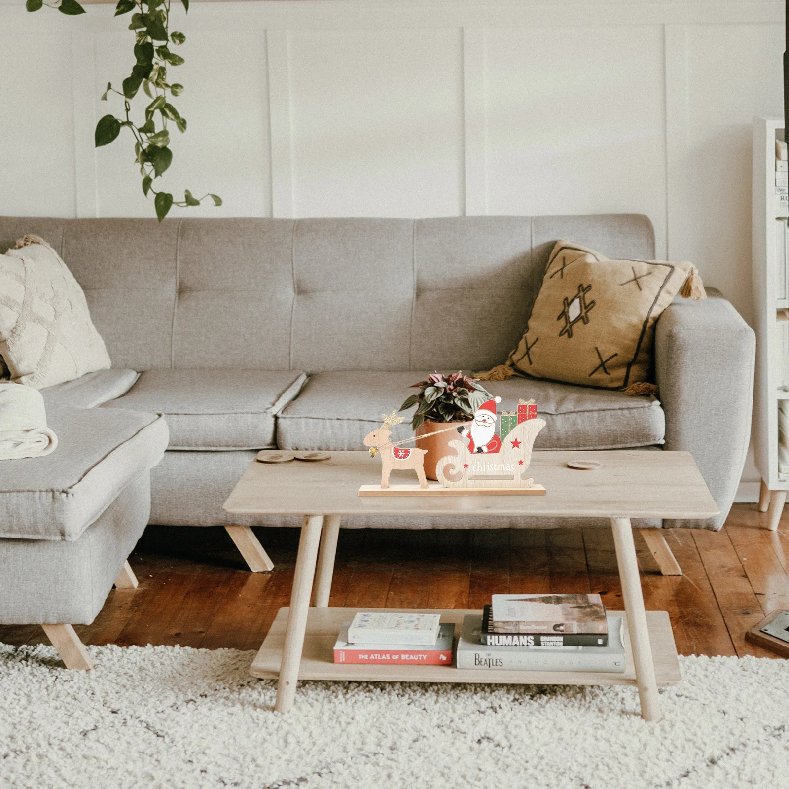 

1Pcs Xmas Cartoon Decor Unique Lovely Design Wooden Adornment Home Office Balcony Bedroom Xmas Decor Wooden Adornment