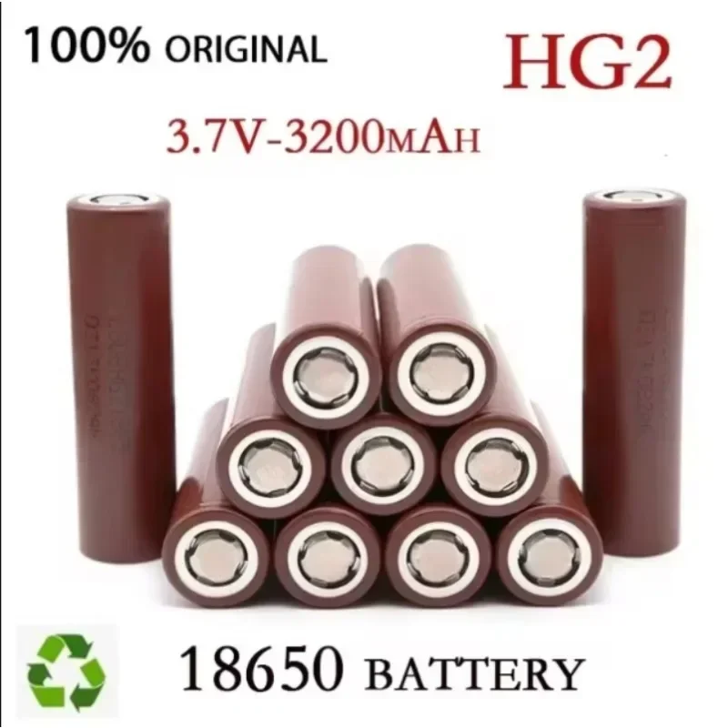 Bestselling 18650 Battery 3.7V 3200mAh 18650 HG2 Discharge 25A Dedicated For Power Rechargeable screwdriver electronic cigarette