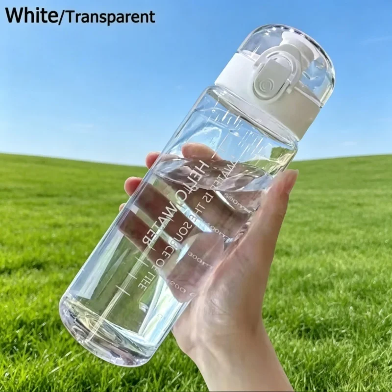Sportliche Transparente Wasserflasche Tragbare Fitness-Reiseflasche Klare Auslaufsichere Trinkflasche Mattierte Flasche 780ml