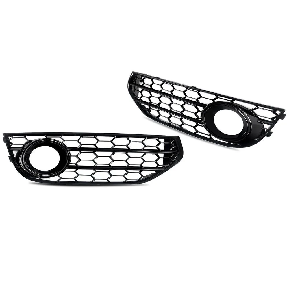 Gloss Black Front Fog Light Grille Cover Fit For Audi A4 B8 B8.5 Allroad 2010-2015 United States