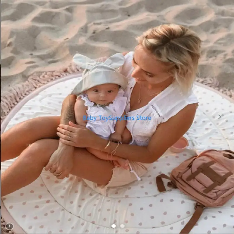 R1WF سجادة أرضيات للأطفال من القطن الناعم للعب حصيرة البساط وسادة الزحف بطانية النشاط الأرضي وسادة ديكور غرفة الأطفال للأطفال