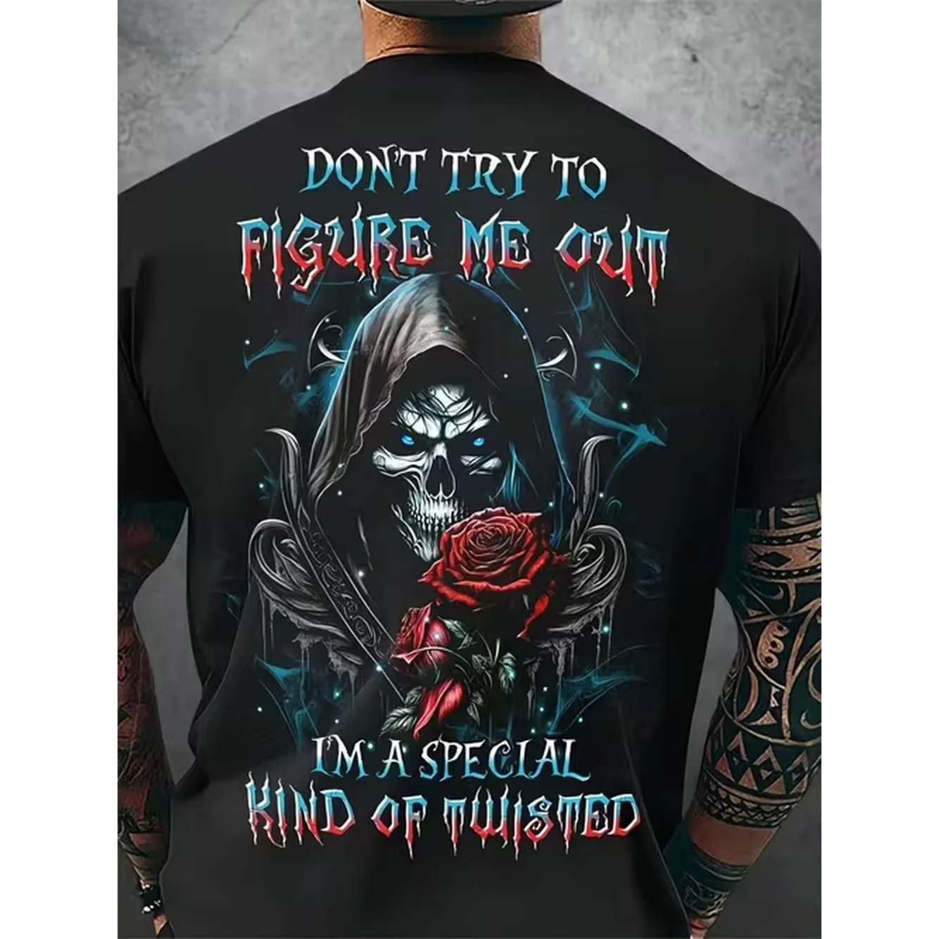 Mens Cotton Skull Rose Printed T Shirt With Personalized Slogan Print Moisture Absorbing And Breathable Street Style T Shirt Suitable For Fitness And Casual Wear Regular Short Sleeved Design Multiple Colors From Gift 1