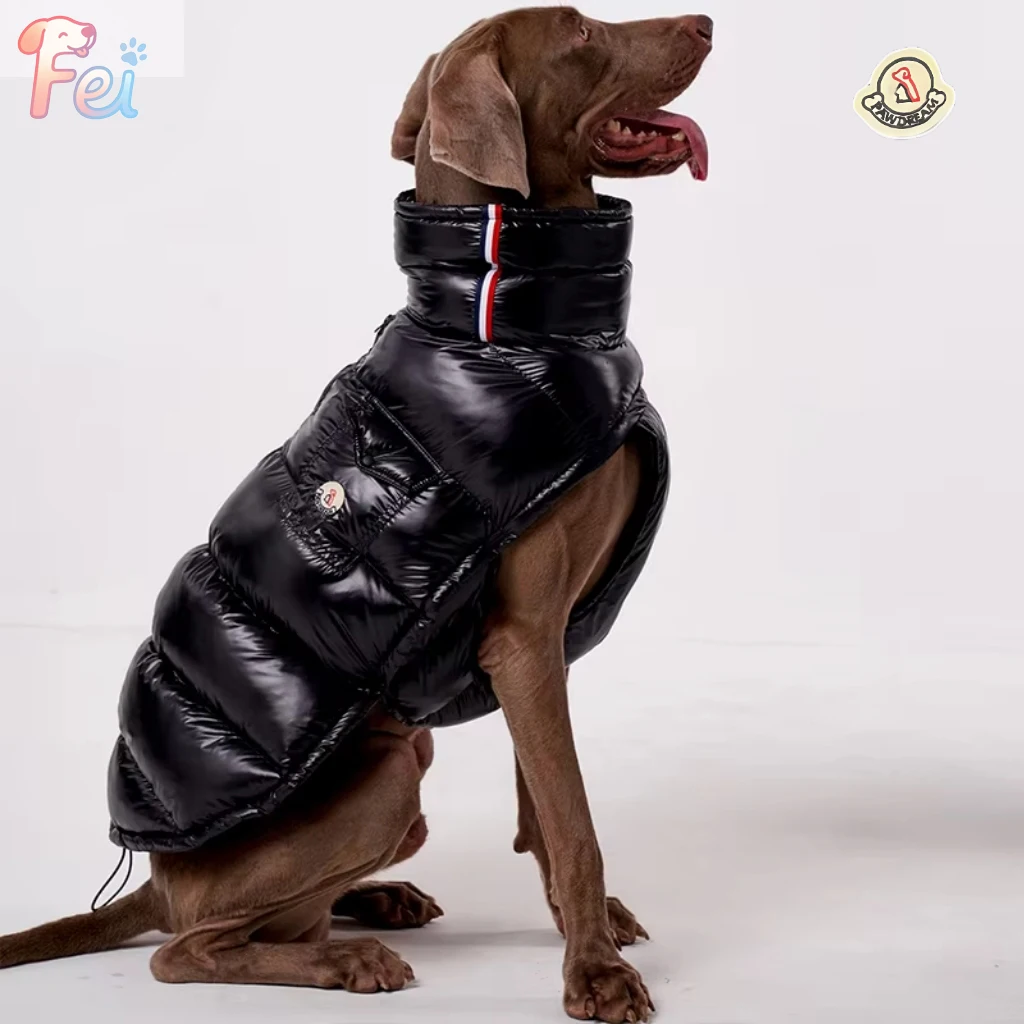 Roupas para cães de estimação Casaco grande à prova de vento de inverno |   Jaqueta com capuz forrada de lã espessada para raças pequenas e grandes Bulldog Francês