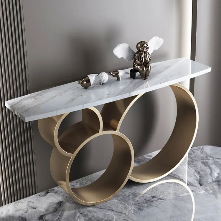 Entrance table against the wall Entry door Corner light luxury cabinet Corridor partition Square marble