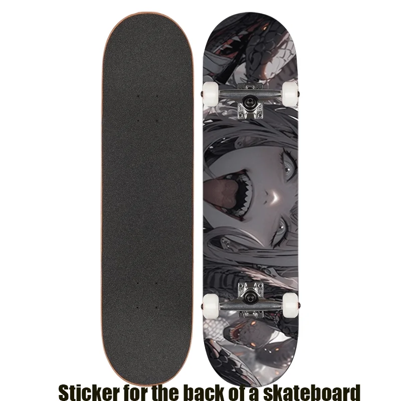 

1 плоская ретро-наклейка на скейтборд с изображением красивой женщины в стиле комиксов, подходит для двойного скейтборда, самоката, крутая спортивная наклейка