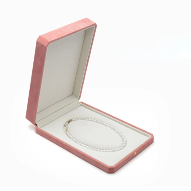 Luxury Floral Edge Velvet Jewelry Gift Box Octagonal Pearl Necklace Storage Case Elegant Mother's Day Birthday Present for Her