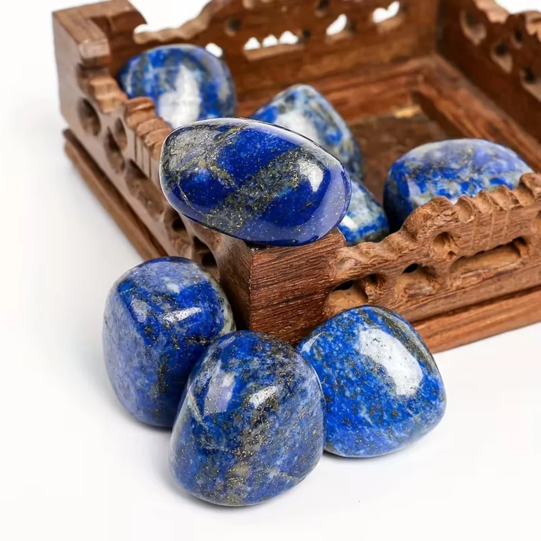 2/4/6pcs Natural Lapis Lazuli Stones Polished Tumbled for Wicca Fish Tank Vase Filler Decorative, Natural Crystals view 4