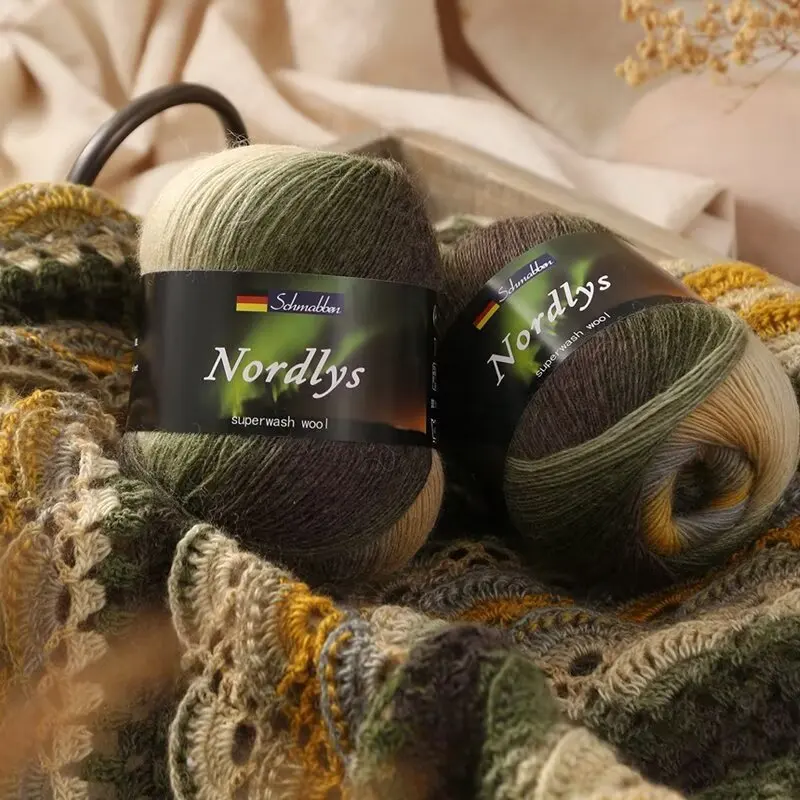 500m Rainbow Thread Single Strand Long Segment Dyeing Hand Weaving Hook Weaving Shawl Woolen Coat Medium Coarse Wool Thread 100g