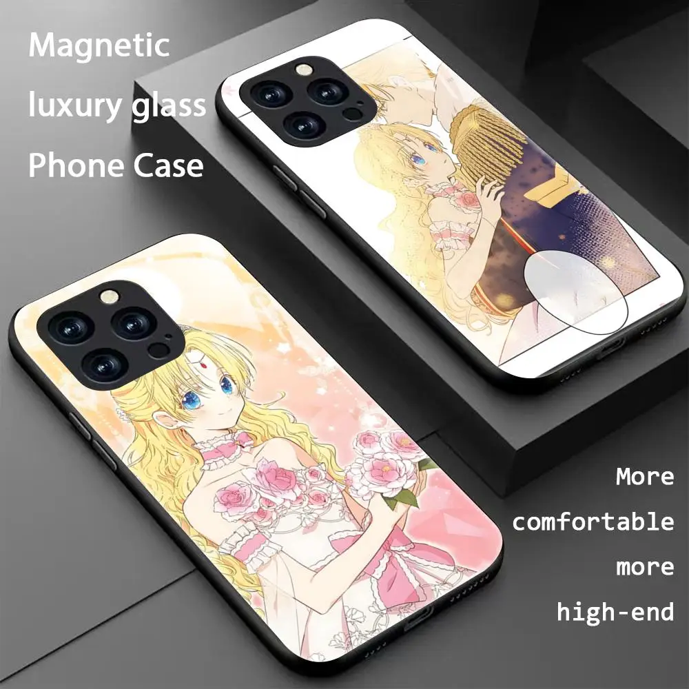 من جعلني حافظة هاتف الأميرة لهاتف آيفون 16 15 14 13 12 11 X XR XS 8 Plus Mini Pro Max حافظة هاتف مغناطيسية زجاجية