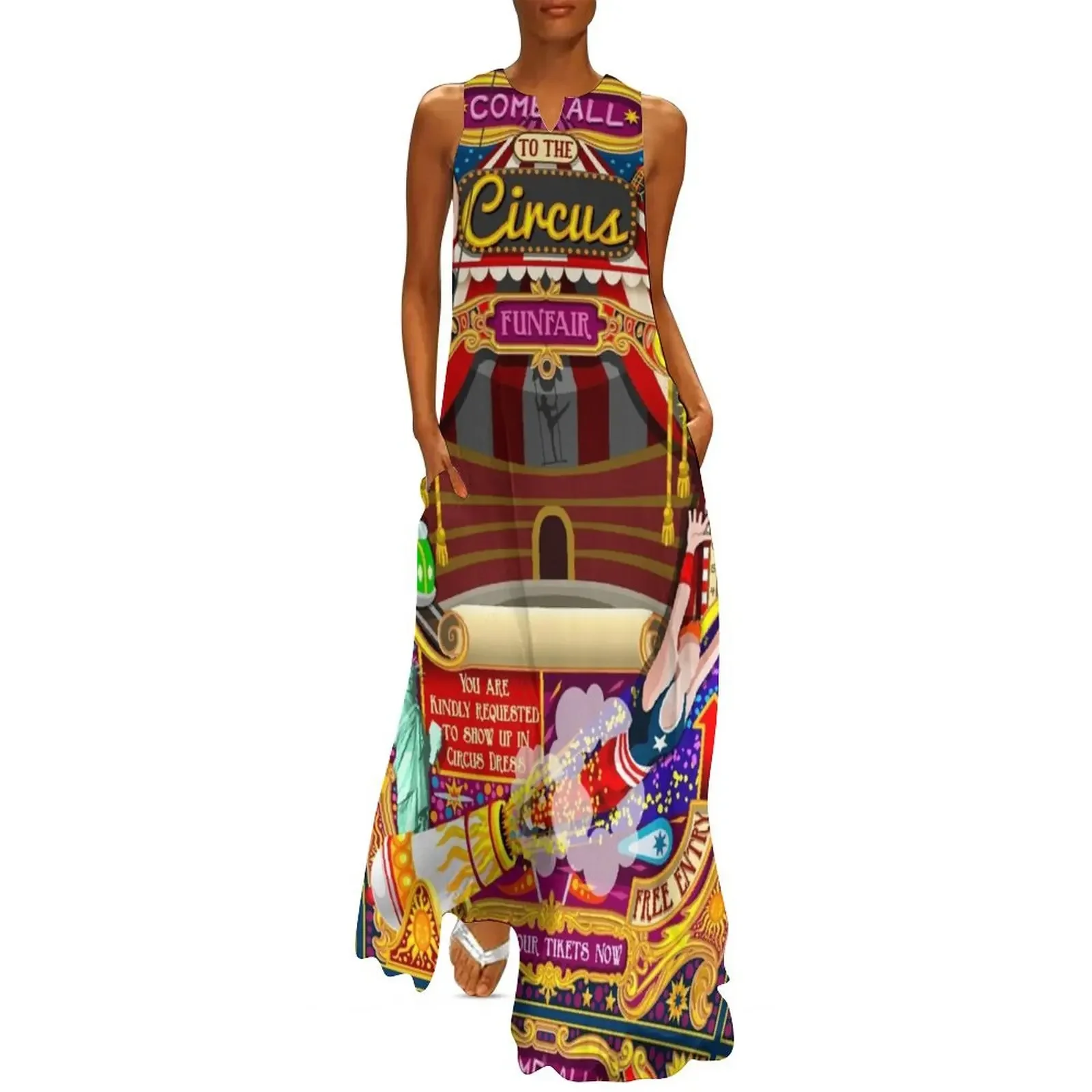 

Circus Carnival Amusement Festival Long Dress festival outfit women Women's summer long dress luxury woman evening dress