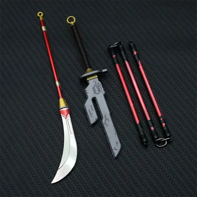 EIN set/3 stücke Jujutsu Kaisen Verflucht Werkzeuge Ryomen Sukuna Anime Peripherie Metall Schwert Modell Ornament Handwerk Geschenke Spielzeug jungen