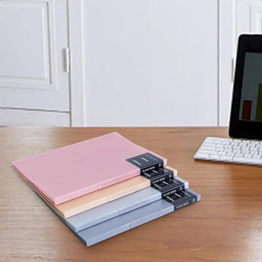 Raccoglitore con buste in plastica 8,5x11 Cartella portfolio artistico resistente da 20 tasche con protezioni trasparentiDisplay 40 pagine presenti