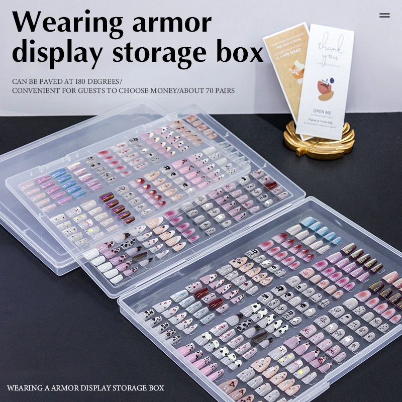 1Pcs Drücken Sie Auf Nagel Verpackung Lagerung Boxen Gefälschte Nail art Display Board Maniküre Display Racks Maniküre Zubehör Container