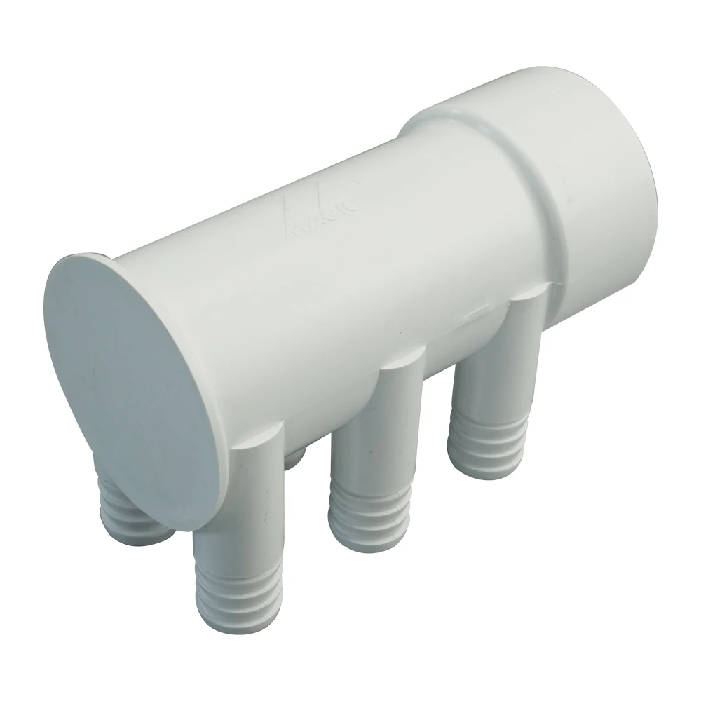 Grooves Spa Plumbing Water Distributor Spa Hot Tub PVC 2' Slip X Dead End 6-Ports 3/4' Barbed Water Manifold
