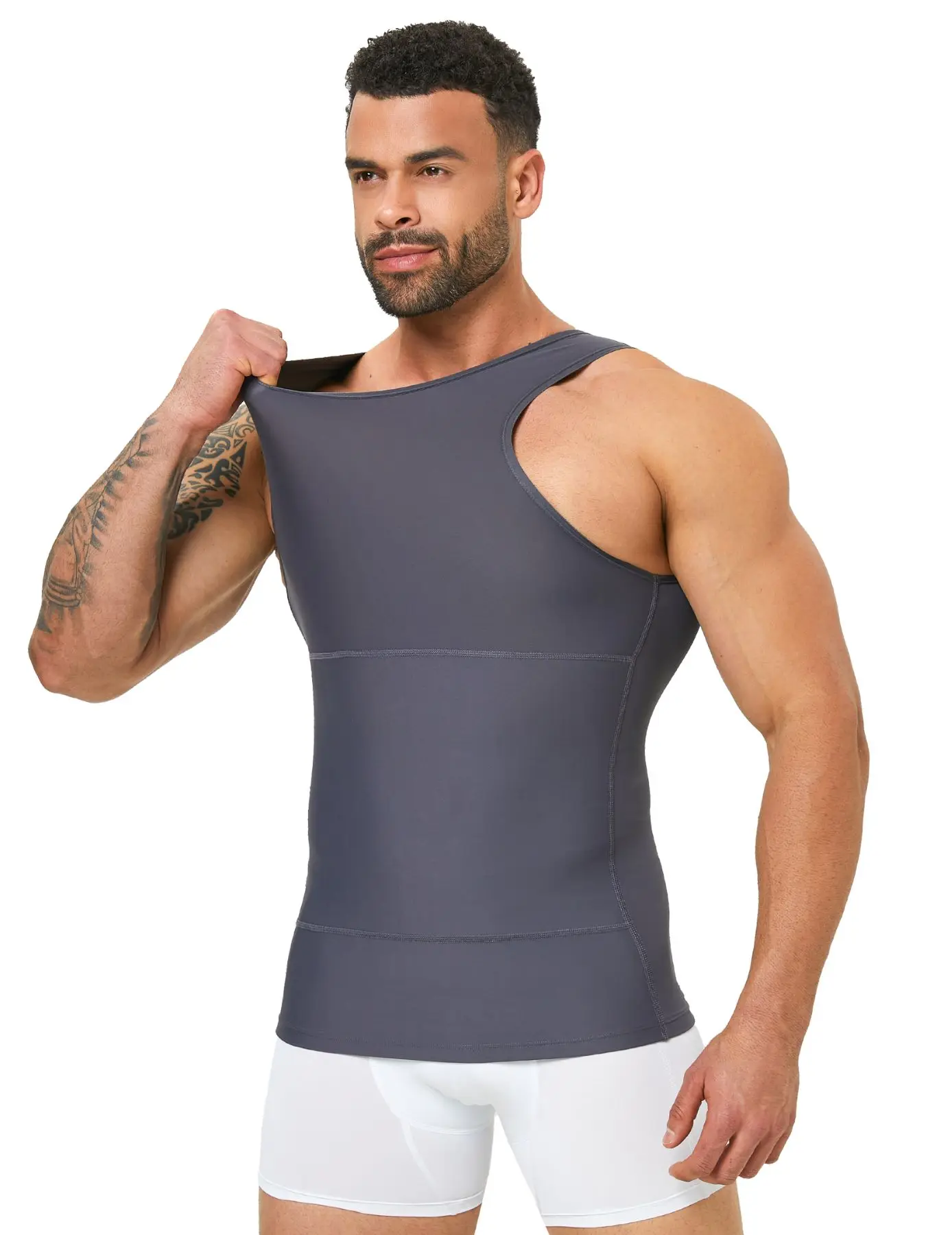 Heren Shapewear Verbergen Gynaecomastie Compressie Tank Tops Heren Body Shaper Tummy Controle Afslanken Ondershirt