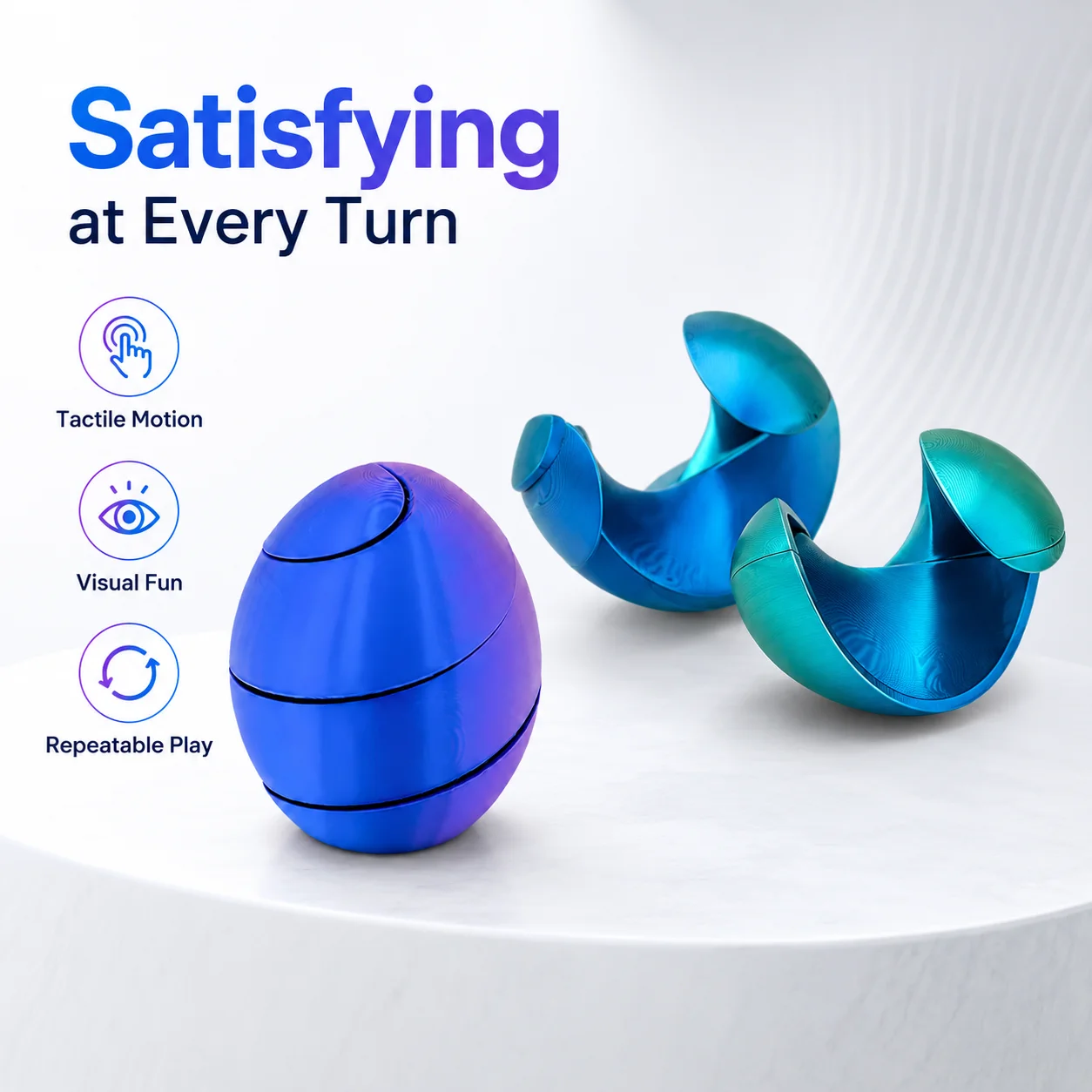 Transformable Twist Sphere Toy, Pocket Stress Relief Fidget, Smooth Motion Desk Companion, Christmas Gift for Adults