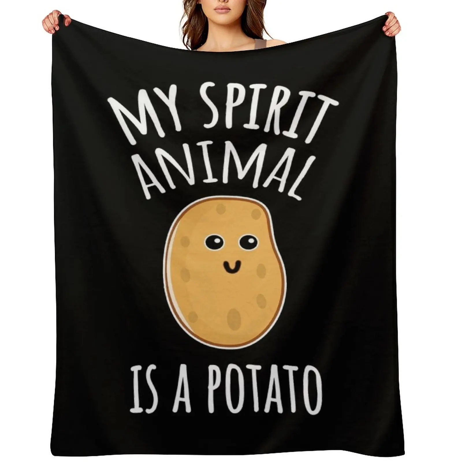 

My Spirit Animal Is A Potato Throw Blanket halloween Beach Sofa Bed linens Blankets