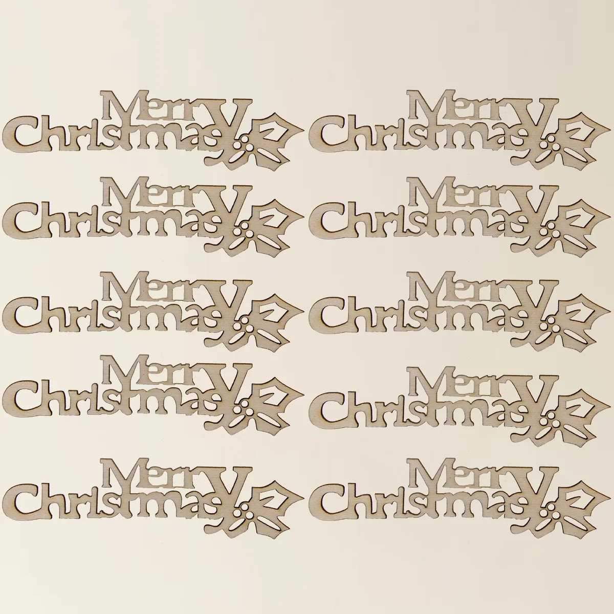 20Pcs Wooden Confetti Merry Christmas Hollowed Letters For Noel Home Party Table Decorations DIY Painting Scatter Crafts Supply