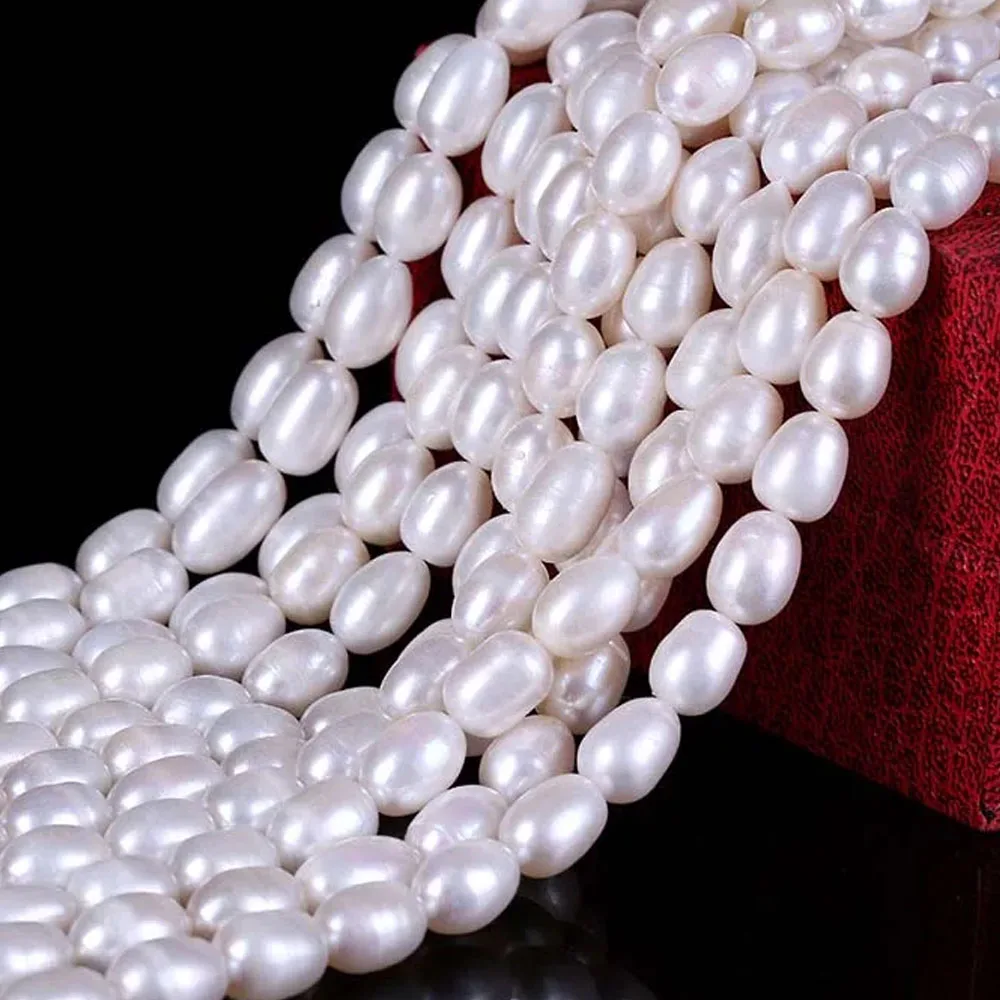 AAA Multi-Size 100% Pearls Rice Shape Natural Freshwater Pearls Loose Spacer Beads for Jewelry Making DIY Necklace Accessories