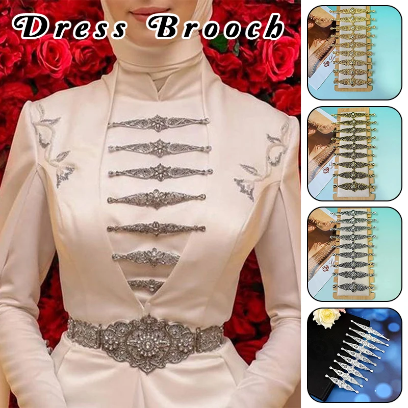 Royal Style Brooch Vintage Turks Caucasus Women Breastplate Bridal Dress Brooch Hollow Flower Wedding Dress Decor Jewelry