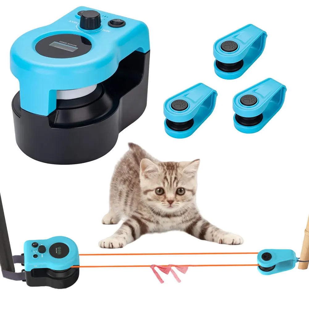 Interactive Cat Toy Chase Run Exercise Mental Stimulation DIY Mouse Hunting Toy Adjustable Speed Cat Treadmill for Indoor Cats