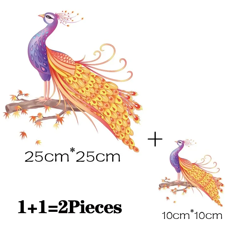 2 stks/partij Phoenix Vogel Ijzer Op Strijken Thermo Lijm Smeltbare Patches Warmte Thermische Overdracht Vrouwen T-shirt Stickers Voor Kleding