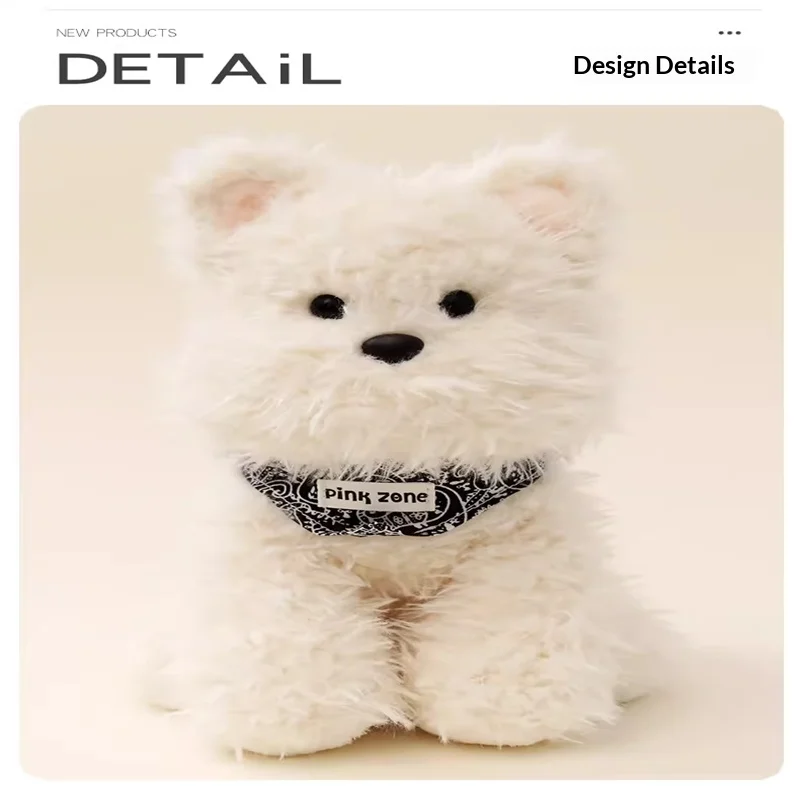 Ours Bo's Market mignon câlin doux West Highland chiot en peluche Animal en peluche confort poupée cadeau d'anniversaire pour enfants décoratif