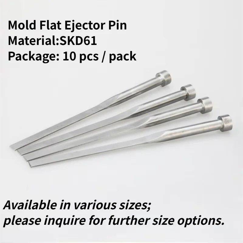 10PCS SKD61 Flat Ejector Pin High Hardness Precision Ejector Blade Mold Accessories for Ejecting Ribs Injection Mold
