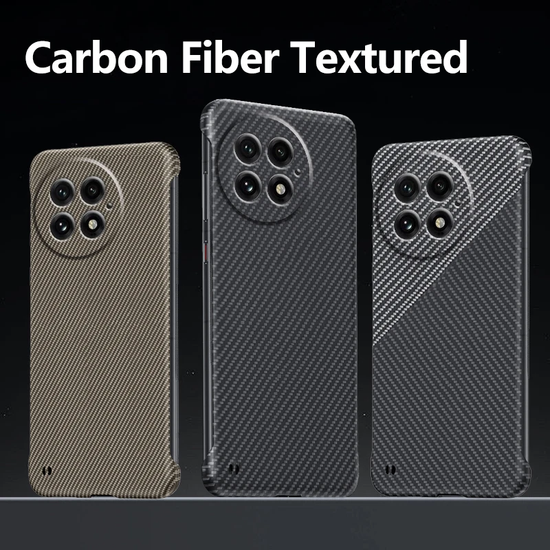 Carbon Fiber Case for OnePlus 13  Texture Pattern Frameless Ultra Light and Weight All-inclusive Lens Phone Back Cover