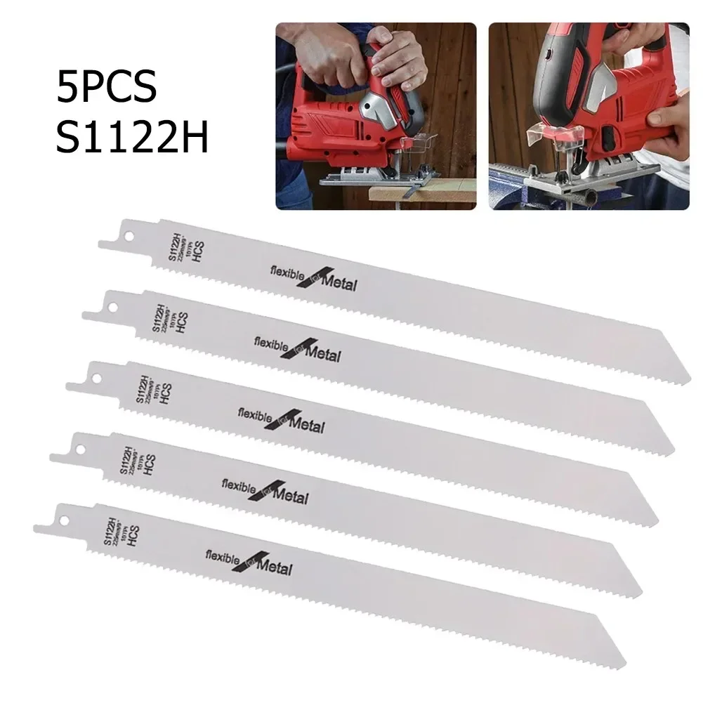 Conjunto 225 mm Bi-metal Alternativo Lâmina de Serra de Corte de Madeira de Metal Sabre Viu 10tpi Haste Universal Carpintaria Gabarito Lâmina de Serra Peças