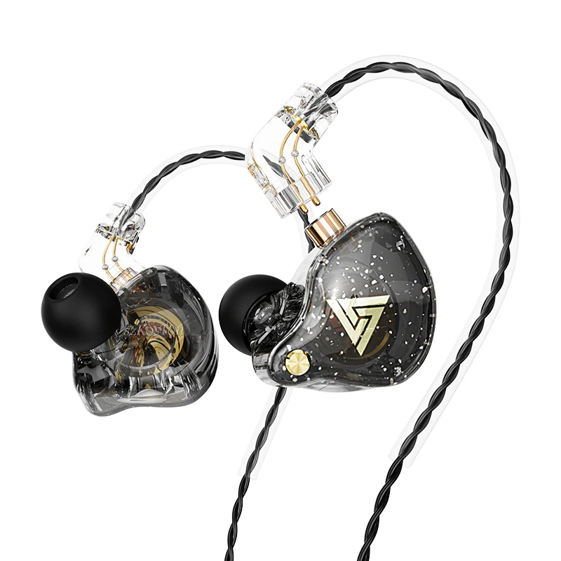 سماعات رأس QKZ AK6 Pro HiFi سلكية أصلية ، وسماعات رأس جهورية مزدوجة ديناميكية مع ميكروفون ، وسماعة رأس موسيقى رياضية للركض للهواتف الذكية ، والكمبيوتر الشخصي